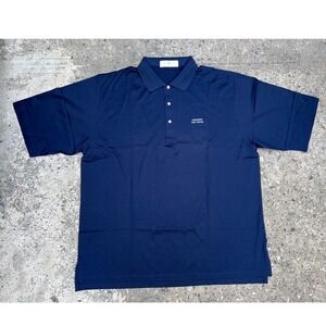 Fairway & Greene Mens 2XL Navy Blue Mercerized Cotton Golf Polo Shirt Meadowland